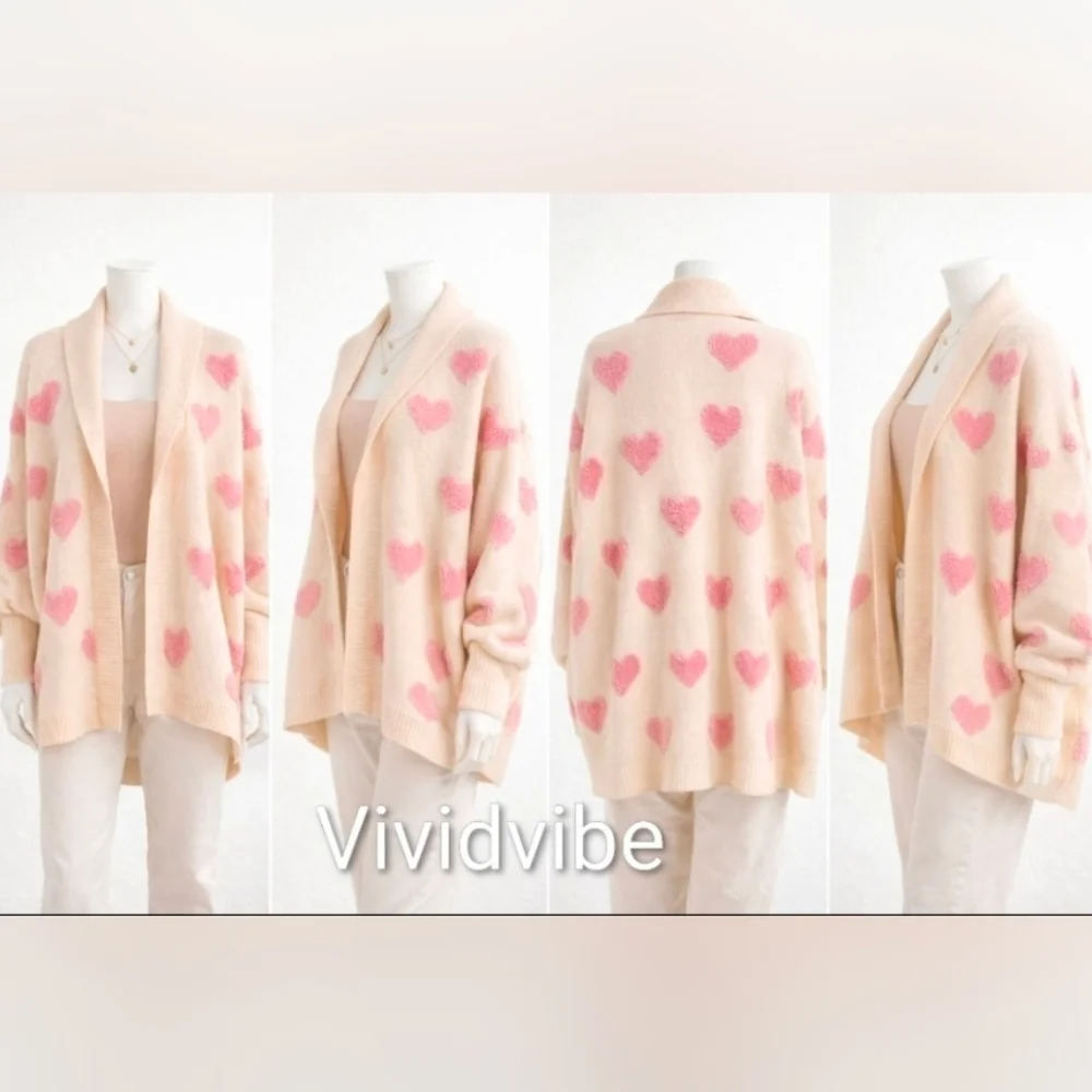 Anthroplogie X Textured Heart Knit Open Luxe Cardigan Size Os NIP$240 *Retired* - Picture 13 of 15